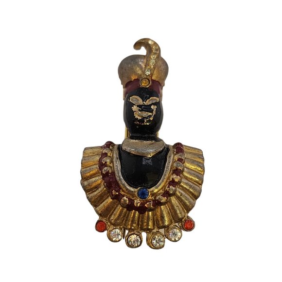 Early Antique Drum Major/Blackamoor Figural Fur Clip (A3564)